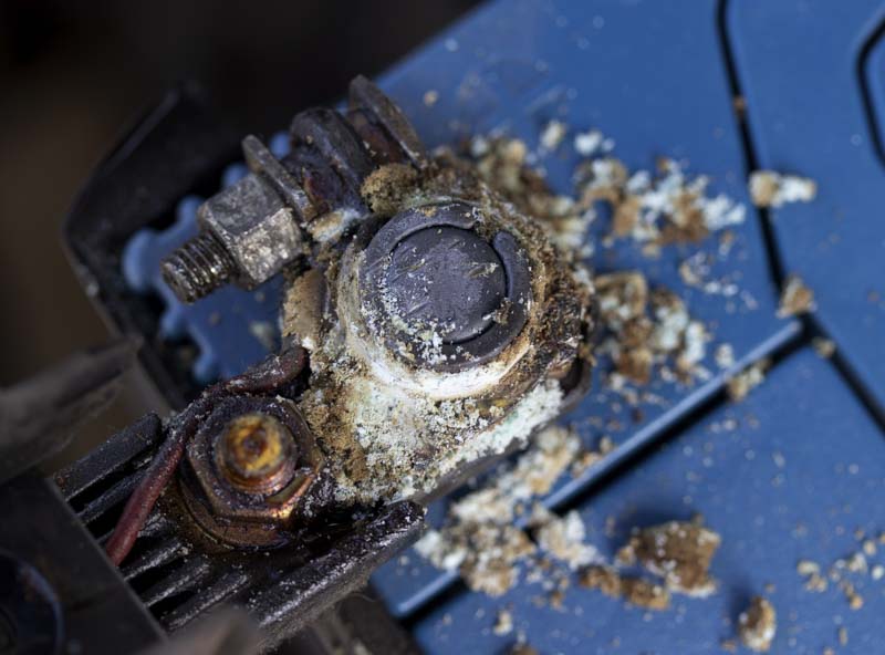 corroded car battery terminals