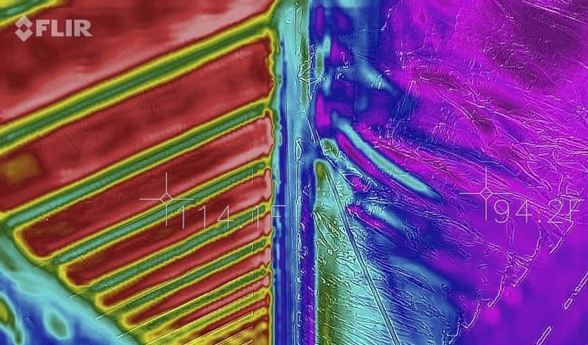 Radiant barrier effects temperature comparison